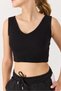 Black Camisole Fabric V-Neck Sleeveless Slim Fit Modern Daily Use Crop Blouse - 4