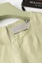 Green Linen Textured Crew Neck Sleeveless Relaxed Fit Crop Blouse with Button Detail on the Back - 2