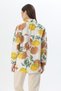 Mustard Patterned Linen Textured Shirt with Collar, Drop Shoulder, Loose Buttons, Long Sleeves - 5