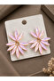 Pink Color Crystal Stone Lotus Model Women's Earrings