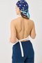 White Linen Look Halter Neckline Backless Lined Regular Vest with Button Detail - 4