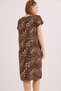 Leopard Patterned Woven Viscose Cotton Lycra Blend V-Neck Comfortable Fit Short Sleeve Dress - 3