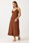 Taba Ayrobin Fabric Thin Straps V-Neck Modern Cut Comfortable Fit Midi Length Dress - 2
