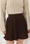 Brown Relaxed Fit Comfortable Textured Pleated Mini Skirt Suitable for Daily Use - 3
