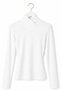 White Polyester Fabric Stand Collar Long Sleeve Slim Fit Soft Textured Blouse