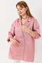 Pink Satin Textured Double-Breasted Collar Oversize Wide Cut Button Detailed Casual Blazer Jacket - 3