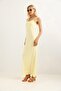Yellow Rope Strap Backless Long Dress with Comfortable Cut, Suitable for Daily Use - 3