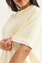 Yellow Cotton Crew Neck Short Sleeve T-Shirt with Garnished Detail and Comfortable Fit Knitted T-Shirt - 5