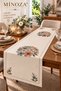 Digital Printed Punch Embroidery Look Floral Decorative Table Runner