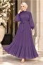 Women's Pleated Chiffon Hijab Evening Dress Sb0019