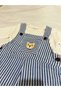 Boy's Striped Slopet Set with Teddy Bear - 2-Piece Set - Salopet Combination with Inner Bodysuit - 4
