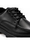 Men's Matte Black Laced Thick Soled Classic Shoes with 5 cm Heel - 4