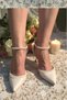 WOMEN'S SEDEF BROKEN WHITE COMFORTABLE 7 CM WOMEN'S HEELED PEARL EMBROIDERED STILETTO BRIDAL SHOES - 5