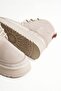 Beige Ecru Women's Mini Boots - Thick Sole, Thai Feather Suede Lace-Up - 6
