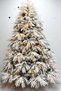 Multi Size Pre-Lit Flocked Snow Christmas Tree PE+PVC Auto Open Artificial Xmas Tree Warm & Cool Dual LED Lights With Pine Cones For Home Holiday Decor - 8