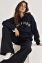 Varsity Logo and Embroidered Comfortable Striped Hoodie - 2
