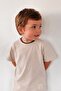 Label Detailed T-Shirt 2-10 Years Sand