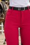 Fuchsia Color Women's Leather Detailed Riding Trousers with Pocket Detail - 5