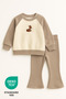 Baby Deer 2-Piece 100% Cotton Embroidered Two Thread Cotton Flared t Set - 3