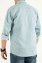 Men's Light Blue Slim Fit Denim Shirt with Cotton Snap Buttons and Double Pockets - 4
