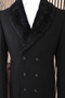 Jancarlucci̇ Men's K Double-Breasted Slim Fit Black Detachable Fur Collar Detailed Cashmere Coat - 4