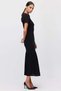 Women's Skirted Hem Flounce Crew Neck Knitwear Dress - 5