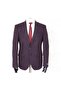 Wool Men's Regular Fit Mono Collar Purple Drop 6 Single Jacket