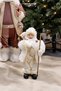 Baklava Patterned Santa Claus White Gold 30 cm