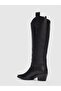 Petunya Women's Boots Western Cowboy Real Leather Full Mold Comfortable C318-Black - 7