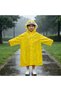 Bag-Carrying Children's Raincoat 8-12 Years Old - Large Back Pocket Yellow Waterproof School Raincoat - 2