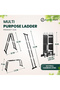 Multi-Purpose Foldable Ladder - 4x3, 12 Steps | Carbon Steel Folding Ladder for Home, Work, and Outdoor Use | Heavy-Duty and Adjustable Ladder Foldable with Grip (4x3-3.13mtrs, Black) - 7