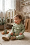 Baby Set with Pockets and Stitching Details, 100% Cotton - 2