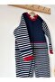 Navy Blue Sleeve Striped Cotton Legged Children's Sleeping Bag - 4