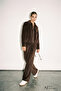 Women's Brown Velvet Zippered Double Tracksuit Set - 2