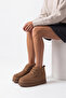 Women's Thick Sole Fur Lined Daily Boots Mariva Tan Suede - 2