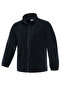 Men's Navy Blue Zippered Fleece Coat with Pockets, Adjustable Drawstring Detail, Elastic Cuffs, Stand-Up Collar