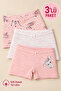 Girl's Cotton Colorful Lycra Boxer 3-Pack 6103