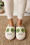 Women's Beige Cute Kermit Sherpa Furry Winter House Slippers 3 cm Byndmtfter2Goz - 7