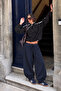 Navy Blue Stoperli Barrel Fit Brushed Inside Women's Sweatpants Mg2687 - 3