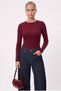 Women's Lux Touch Soft Texture Burgundy Blouse - 3