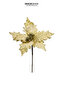 Christmas Ornament Ponsetya Gold Edged Glitter Gold 30 cm - 2