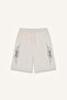 100% Cotton Super Baggy Fit Patterned Gray Shorts I5174Ax26Hs - 5