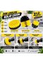 Set of 3 Drill Bit Attachable Bathroom Bathtub Shower Cabin Auto Tire Seat Washing Cleaning Brush - 2