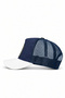 Eagle Logo Cordura White-Navy Blue Trucker Hat - 3