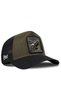 Eagle Logo Cordura Black-Khaki Trucker Hat