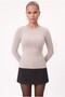 Women's Lux Touch Soft Texture Beige Blouse - 4