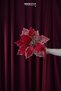 Christmas Ornament Ponsetya Lace Pattern Red 35 cm