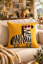 Modern Geometric & Zebra Pattern Energetic & Stylish Living Room Decor 4-Piece Throw Pillow Cover - 4