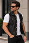 Arthur Genuine Jumbo Leather Men's Black Biker Motorcycle Style Vest - 2