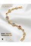 Women's Steel Bracelet Premium Series with Colorful Zircon Stones and Round Motif